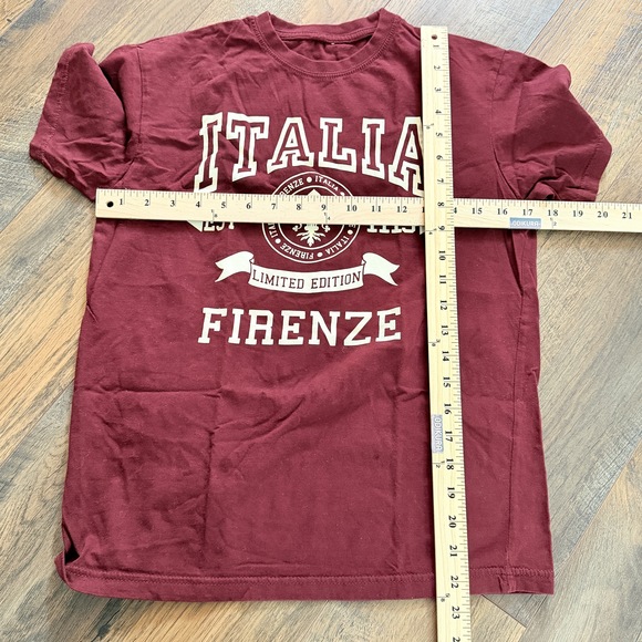 Medium Italia Firenze graphic tee est 1115 medium maroon burgundy red - Picture 4 of 4